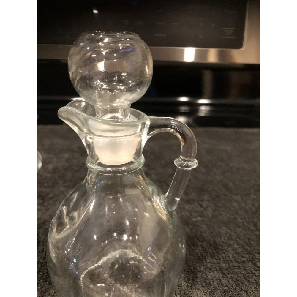 Vintage Small Oil And Vinegar Cruets Decanters Bottom states MEXICO 17 5.5